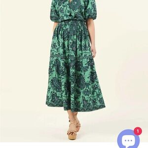 Omika Green Floral Maxi Skirt